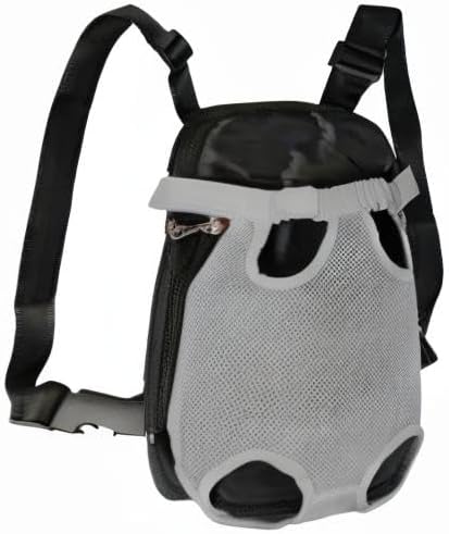 FEimaX Dog Carrier Backpack Pet Legs Out Front Cat Travel Bag, Adjustable Puppy Backpacks Carriers Hands-Free for Small Medium Dogs Cats Hiking Traveling Camping Daily Walking (X-Large, Grey)