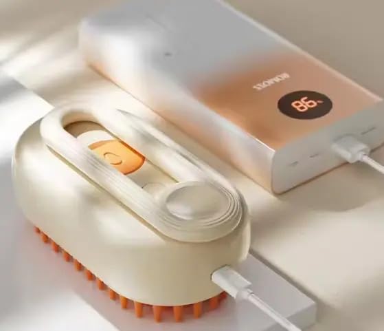 3-in-1 Cat Grooming Brush โ Water Spray & Self-Cleaning Shedding Brush for Cats & Dogs โ Pet Hair Removal & Massage Comb for Long & Short Hair (White). (White)