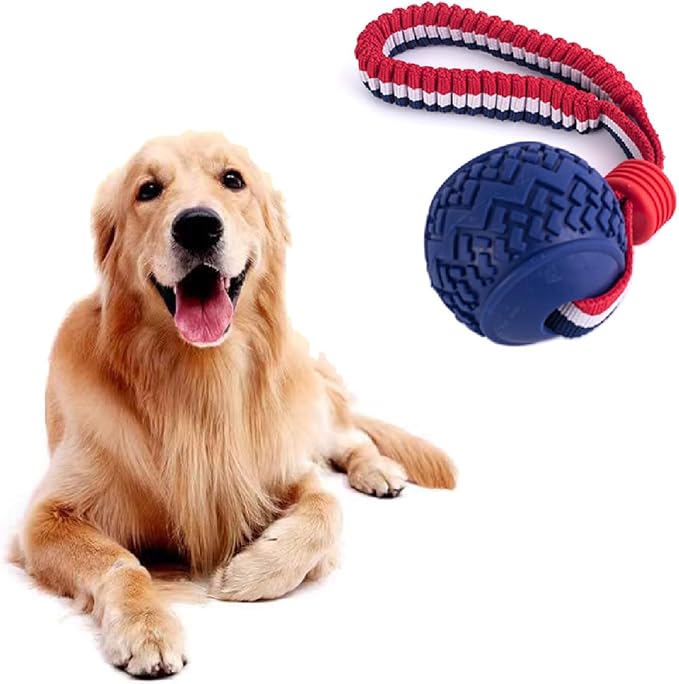 Dog Ball with Rope Toy,Ball on a Rope Dog Toy for Medium and Small Dog Tough Rope Toy Non-Toxic and Durable Dog Balls Toys