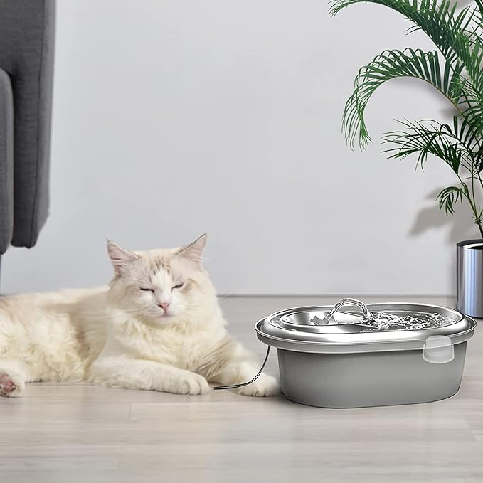 Cat Fountain Filters - 8 Filters with 8 Sponges Replacement for Stainless Steel Pet Fountain