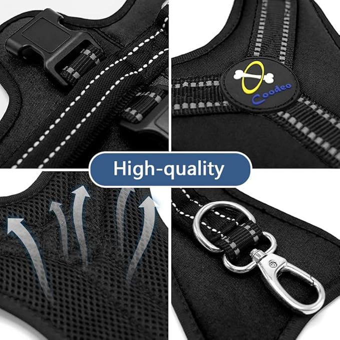 Coodeo Dog Lift Harness, Support & Recovery Sling, Pet Rehabilitation Lifts Vest Adjustable Breathable Straps for Old, Disabled, Joint Injuries, Arthritis, Paralysis Dogs Walk (Black,L)