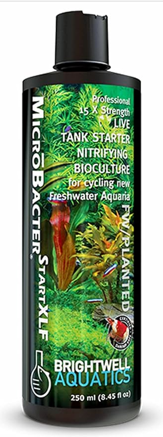 Brightwell Aquatics MicroBacterStart XLF - 15X Concentrated Live Tank Starter for Cycling New Freshwater Aquarium and Establishing Nitrifying Bacteria