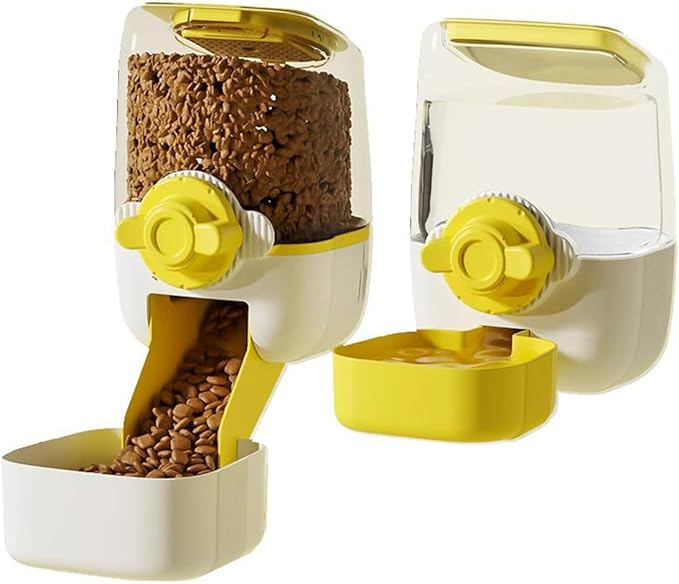 Pet Hanging Automatic Feeders Drinking Bowls,Gravity Rabbit Feeder and Water Set,Cage Cat Food Bowl Feeding Station for Puppy Kitten Chinchilla Hedgehog Guinea Pig Ferret (Green-Food)