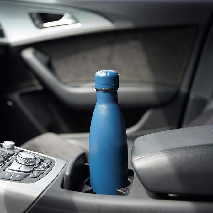 Insulated Water Bottles,17 oz Double Wall Stainless Steel Vacumm Metal Flask for Sports Travel,Navy Blue
