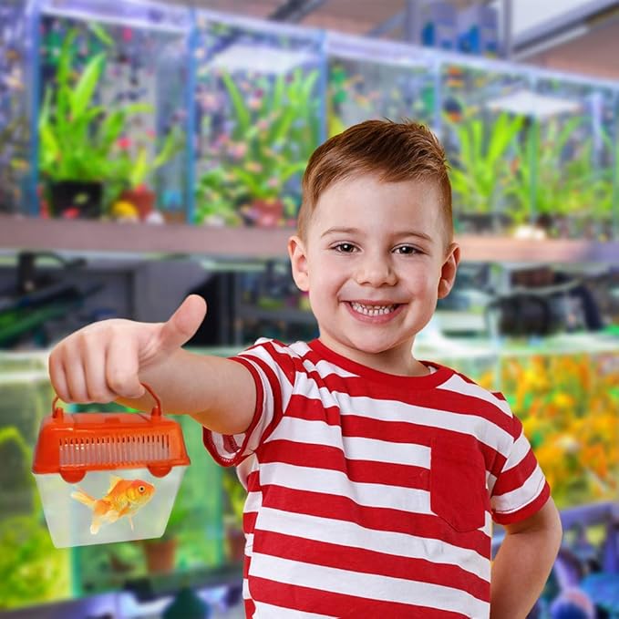 ArtCreativity Small Plastic Aquariums for Kids, Set of 4, Single Fish Aquariums in Assorted Vibrant Colors, Under-The-Sea Party Favors, Aquatic Party Supplies, Aquarium Gift Shop Items, 5 Inches