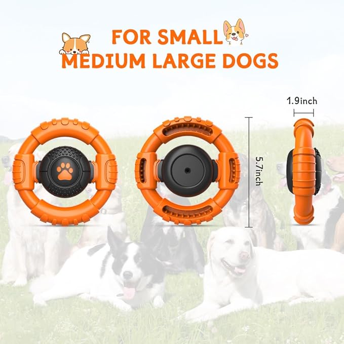Dog Toys for Aggressive Chewers Large Medium Small Breed Indestructible Durable Tough Squeaky Dog Chew Toys to Keep Them Busy Nylon Rubber Interactive Dog Toys