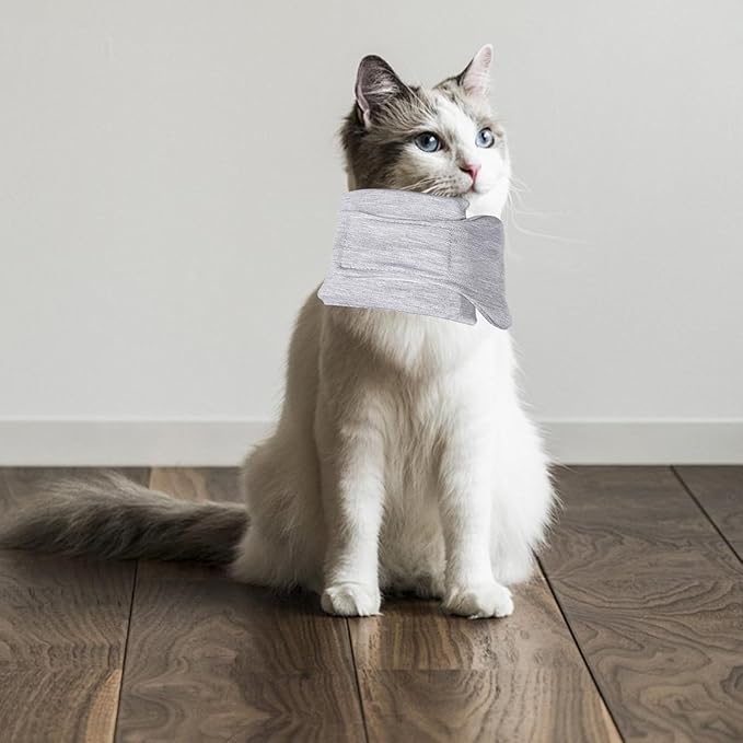 Cat Neck Brace, Breathable & Adjustable Cone Collar After Surgery Recovery Anti-Scratch Anti-Lick Protection, Cat Cone Collar for Small Medium Dogs Puppies Kittens (Grey, S)