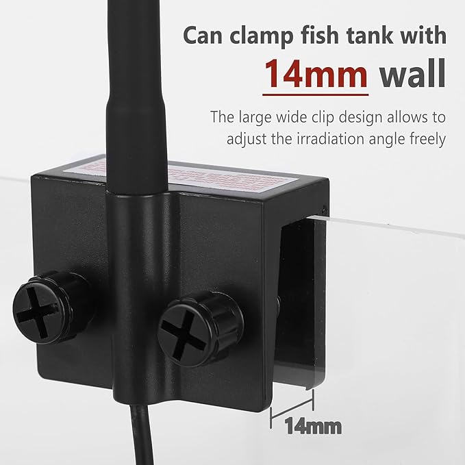 Aquarium Focus Light for Open Fish Tank Indoor LED Light Big Clip Lamp Adjustable Focus (White-Yellow with Timer)