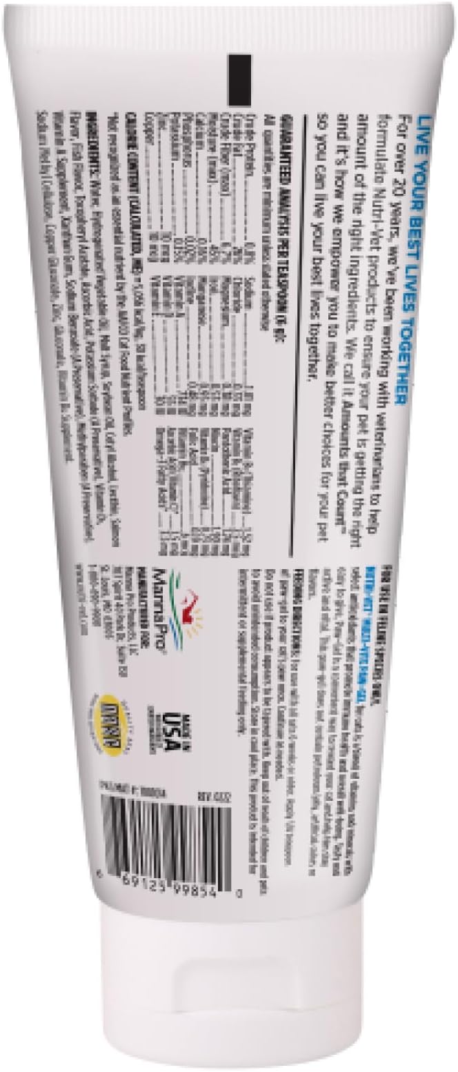 Nutri-Vet Multi-Vite Paw Gel for Cats, Daily Vitamin, Kitten Supplies, Immune Support, Cat Vitamin, Potent Antioxidants, Senior Feline Supplements, 3 oz