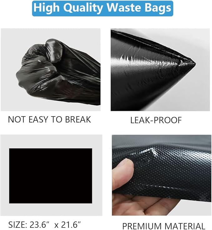 Dog Poop Trash Can for Outdoors with Extra Large Pooper Scooper & 50 Waste Bags - 20L/5 Gallon Large Dog Poop Trash Can Outside with Lid and Removable Inner Bucket Waterproof Odor Control for Backyard