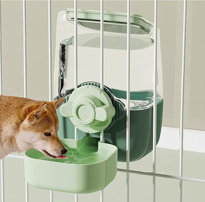 Pet Hanging Automatic Feeders Drinking Bowls,Gravity Rabbit Feeder and Water Set,Cage Cat Food Bowl Feeding Station for Puppy Kitten Chinchilla Hedgehog Guinea Pig Ferret (Blue-Pink Food)