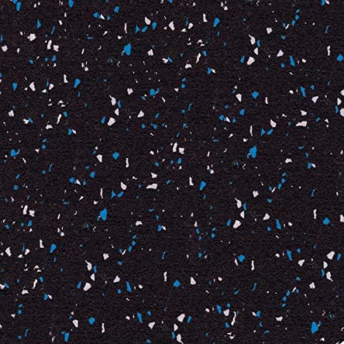 American Floor Mats 1/4in (7mm) Thick 10% Blue/Grey 4' x 9' Heavy Duty Rubber Rolls, Protective Exercise Mats, Home Gym Rubber Flooring