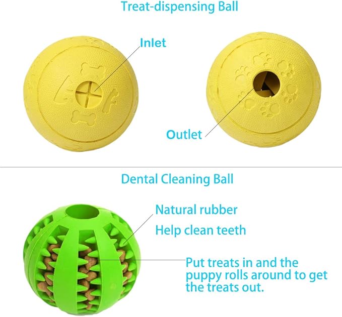 5 Different Functions Interactive Dog Toys for Puppies, Puppy Puzzle Toys for Small Dogs, Dog Balls for Small Dogs, Treat Dispensing Dog Toys, Squeaky Ball, Small Breed