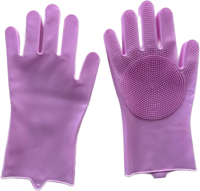 Grooming Gloves for Cats & Dogs - Pet Hair Removal Glove, Silicone Brush for Dog or Cat Washing, Puppy Bath Supplies for Shedding Cleaning Bathing & Massage, Fur Remover Mitt, Shower Shampoo Scrub