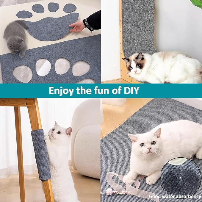 Cat Scratch Couch Furniture Protector, Adhesive Cat Scratch Pad Deterrent for Furniture, DIY Climbing Cat Scratcher Couch Protector from Cat Claws Furniture Protectors from Cats Scratching