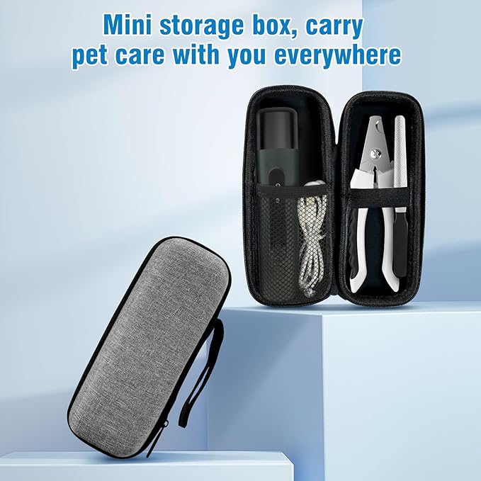 Dog Nail Grinder, 7-Speed Quiet Electric Dog Nail Trimmers, Dog Nail Clippers with Sponge Dust Collection & File for Small Medium Large Dogs, Rechargeable Pet Paw Grooming Supplies Ki(Green)