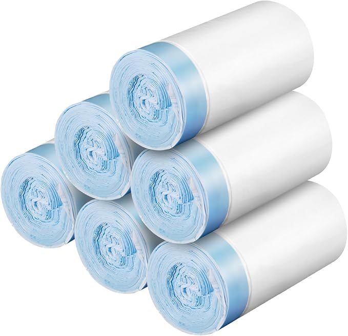 80 Count Waste Bags for Self-Cleaning Cat Litter Box, Replacement Extra Large Cat Litter Box Liners, 4 Rolls Drawstring Trash Bags for Robot, 20 x 18 Inches(4 Packs/80 Counts)