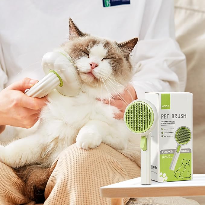 Cat Brush Dog Brush with Release Button for Shedding, Self Cleaning Cat Comb Hair Brush for Indoor Cats, Dog Deshedding Brush Grooming Kit, Pet Supplies Hair Remover Tool