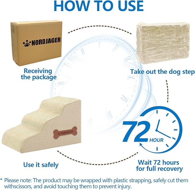 5-Step Spliceable Pet Stairs: Indoor& Outdoor Multi-Use with a Removable Cover and a Pocket, Best for Small Pets and Older Dogs Who Has Spine and Arthritis Issues to Get on High Beds, Beige(22.8" H)