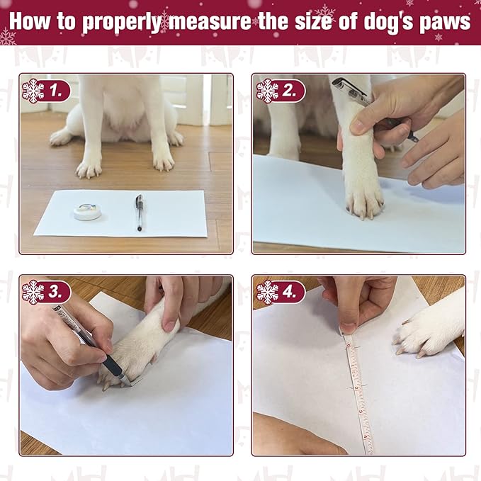 BEAUTYZOO Christmas Winter Anti-Slip Dog Socks with Grips Traction Control for Small Medium Large Dogs, Non Skid Indoor Double Side Pet Paw Protector for Hardwood Floor Wear, Snowflake S/M