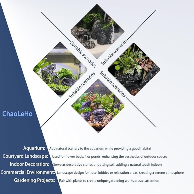 Aquarium Rocks Seiryu Stones Natural Hardscape Stone for Aquariums, Fish Tanks, Bonsai, Terrariums, Wargaming Dioramas, Indoor or Outdoor Gardens-5Lb(2-6 Inch)