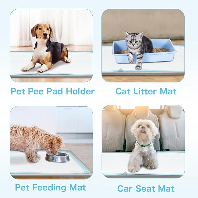 Dog Pee Pad Holder Tray, Non-Slip Puppy Pee Pad Holder, Fits Up to 35" X 24" Training Pads, High Edge Easy to Change Pee Pad Tray,Mat Fit Disposable and Washable Pee Pads