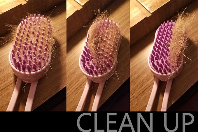 Cat Steam Brush, Helps Reduce Cat Hair, Easy Cleaning Top, Steam Brush with Silicone Massage Bristles for Cats or Dogs, Best for Long-haired Cats or Dogs (Purple)