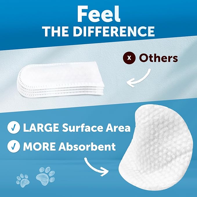 Dog Ear Wipes - 100 ct - Removes Wax and Dirt - Soothing Ear Cleaner Wipes for Dogs, Puppies - 100% Plant Based, Unscented with Coconut Oil - Ear Infection Treatment to Relief Itching & Inflammation