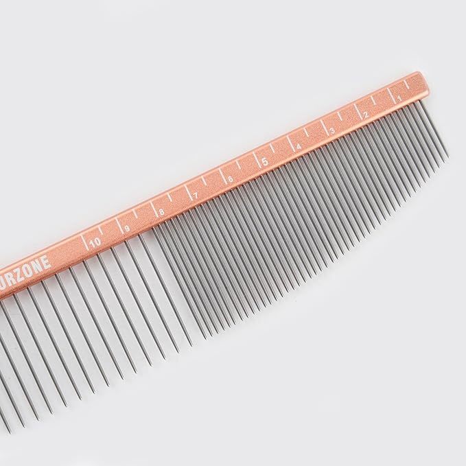 2-in-1 Greyhound Comb for Dogs, Meler Greyhound Comb (Half Curved/Coarse), 86 Stainless Steel Pins Dog Comb, Aluminum 24.5cm Handle, Lightweight, Remove Dogs’ Eye Debris, Fur Tangle Free