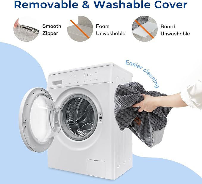 Dog Stairs for Large Dogs - Extra Wide Pet Stairs 2 in 1 with Zippers Suitable for Couch and Bed, Foam Dog Steps with Non Slip Bottom Grey 4 Steps, Grey