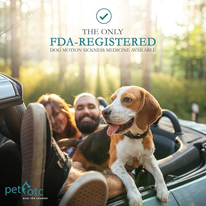 Anti-Motion Sickness and Nausea Relief for Medium Breed Dogs, Relief for Disorientation and Dizziness, 20 Tablets