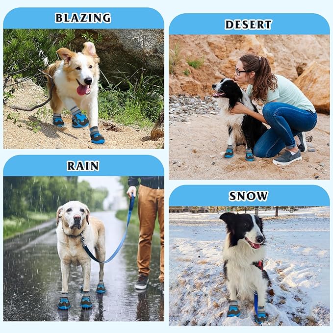 Dog Shoes for Large Medium Small Dog, Mesh Breathable Dog Shoes for Hot Pavement, Anti-Slip Dogs Boots Paw Protectors with Reflective for Outdoor Walking Indoor Hardfloors (Size 3)