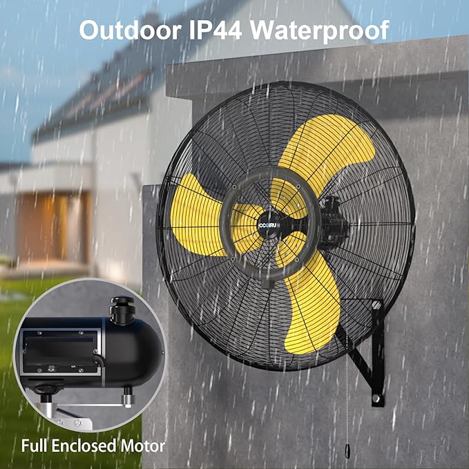 9600 CFM 30" Outdoor Wall Mount Misting Fans with 2 Pack, High Velocity 3-Speed Waterproof Professional Oscillating Wall Fan, Heavy Duty Industrial Fan for Commercial, Garage, Warehouse, UL Listed