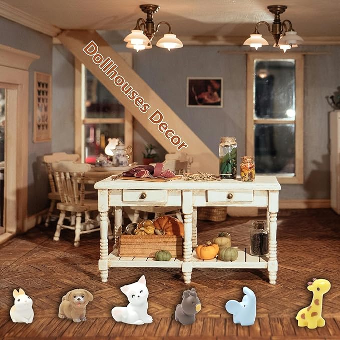 36 Types Forest Mini Resin Animals, Plastic Tiny Animals to Hide, Miniature Animals Figures for Fairy Garden, Dollhouse, Terrariums, Shadowboxes, Cake Topper Decor