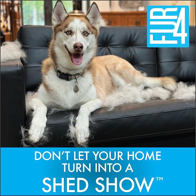 FUR4 deShedding Tool for Short Hair Cats - Innovative Cat Grooming Brush with 4 Composite Carbon Fiber Edges for Effective Fur Removal - Cat Hair Deshedder Brush for a Comfortable Grooming Experience