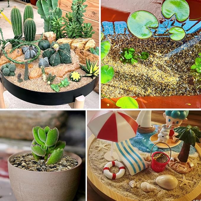 20lbs Aquarium Gravel, 1/8"(2-4mm) Natural River Rocks Succulent Cactus Pea Gravel for Plants, Fish Tank, Decorative Pebbles for Gardening, Flower Pots, Vase Fillers, Landscaping