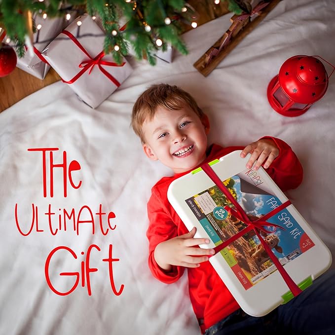 59 PCS Farm Sensory Bin Sandbox with Lid, 2.2 LB Sensory Sand, 40 Toddler Farm Toys, 3 Take Apart Construction Trucks -Sensory Toys for Kids 5-7, 3-4 & Up- Kids Gifts for Boys and Girls