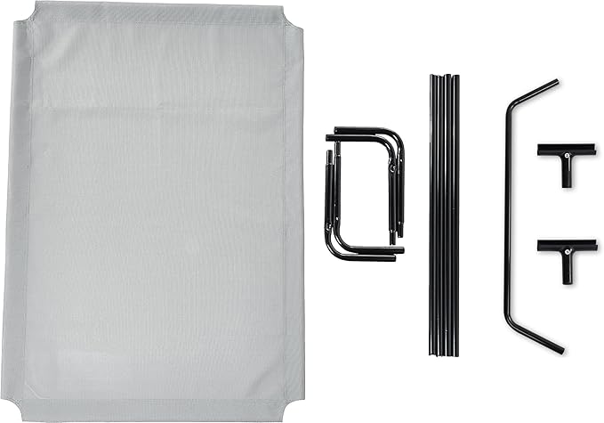 Amazon Basics Cooling Elevated Breathable Pet Bed For Dog, X-Large (60.1 x 37.1 x 8.9 Inches), 1 count, Grey