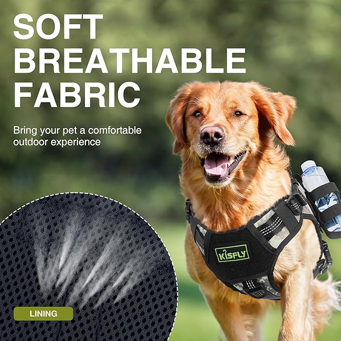 Dog Tactical Harness with Reflective Design, Breathable and Adjustable Tactical Dog Vest, No Choke Harness, Military Grade Gear for Training, Hunting, Outdoor Adventures, Camouflage S