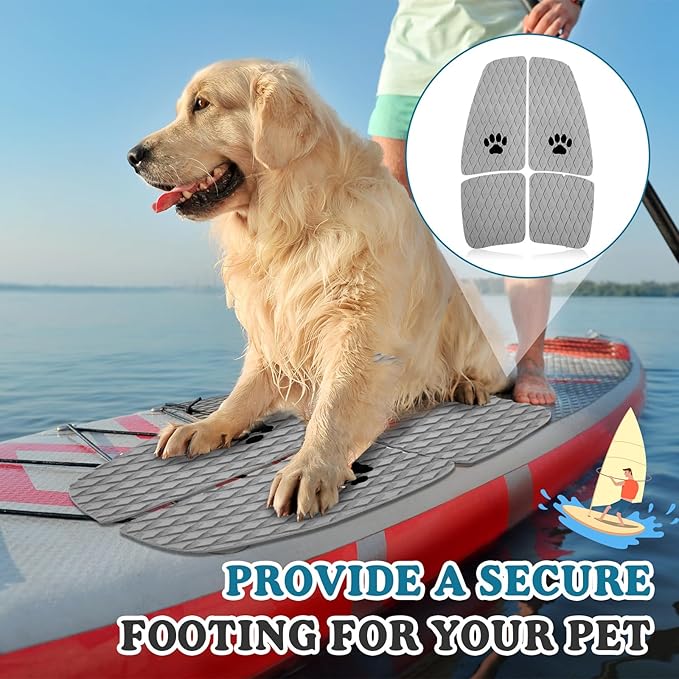 Dog Traction Pad Dog Paddle Board Kayak Accessories 21.2 x 15.3 Inch Non Slip Deck Grip Mat Surfboard Traction Good Grip EVA Foams for SUP Skimboard Paddleboard Surfboard