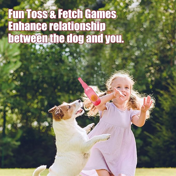 Floating Dog Chew Toy, Squeaky Indestructible Rubber Fetch Toy for Small Medium Large Dogs - Pool & Lake Water Toys Red S