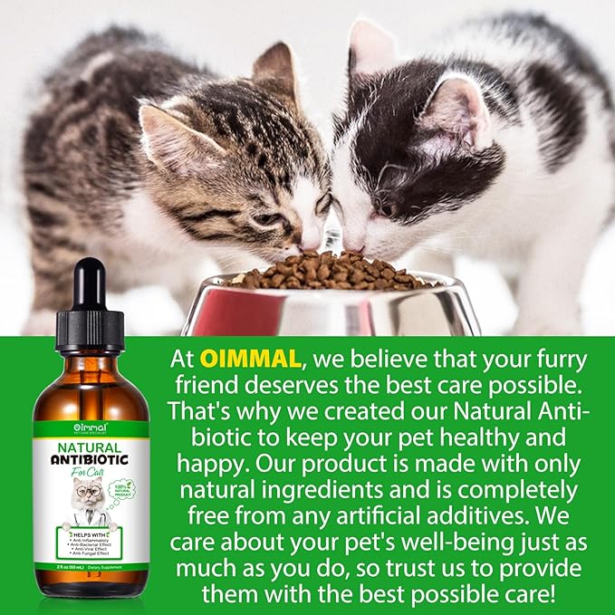 2PACK Antibiotics for Cats, Cats Antibiotics for Injections, Natural antibiotic for Cat Immune & Allergy Relief, Cough Relief, Yeast Injection, UTI Treatments, Cat Antibiotic Supplement Drops, 2*60ML