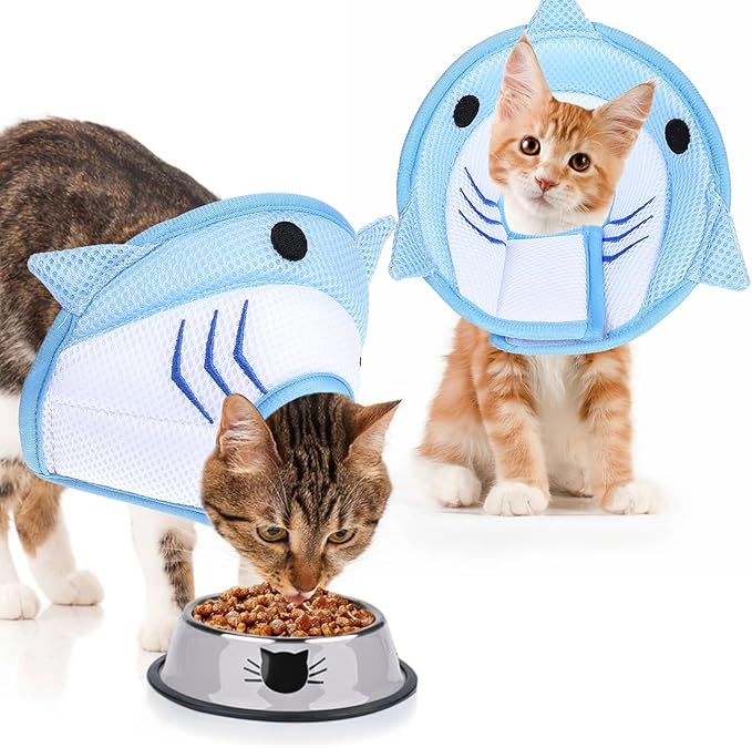 Cat Recovery Collar Adjustable Breathable Lightweight Cat Cone Protective Cats to Stop Licking Scratching After Surgery for Cats Kittens Pets