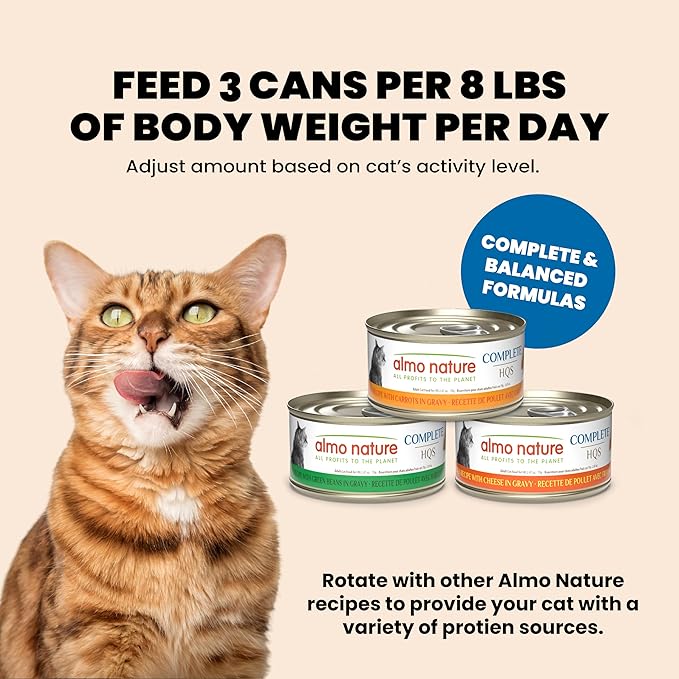 almo nature Wet Cat Food HQS Complete Land and Sea - Variety Pack Grain Free, Highly Digestible, Hormone Free, Preservative Free, 2.47-oz 24 Pack