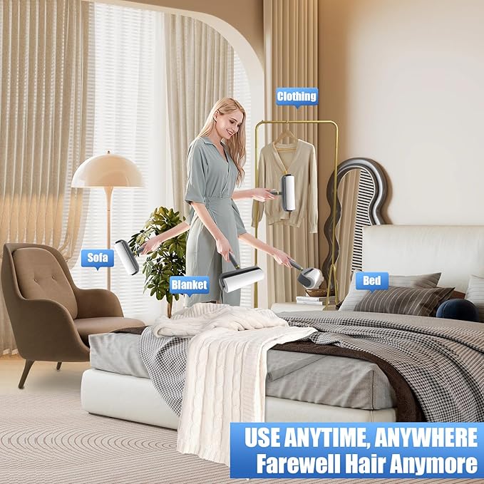 COBETE Large Surface Lint Rollers for Pet Hair Extra Sticky, 500 Sheets Mega Value Set, Dog and Cat Lint Remover for Clothes, Couch, Furniture