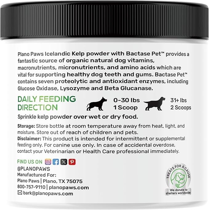 Dog Teeth Cleaning Powder - Plaque and Tartar Remover - Dental Powder with Bactase PET - Breath Freshener for Overall Dental Care - Supports Mouth, Teeth, and Gum Health for All Ages and Sizes