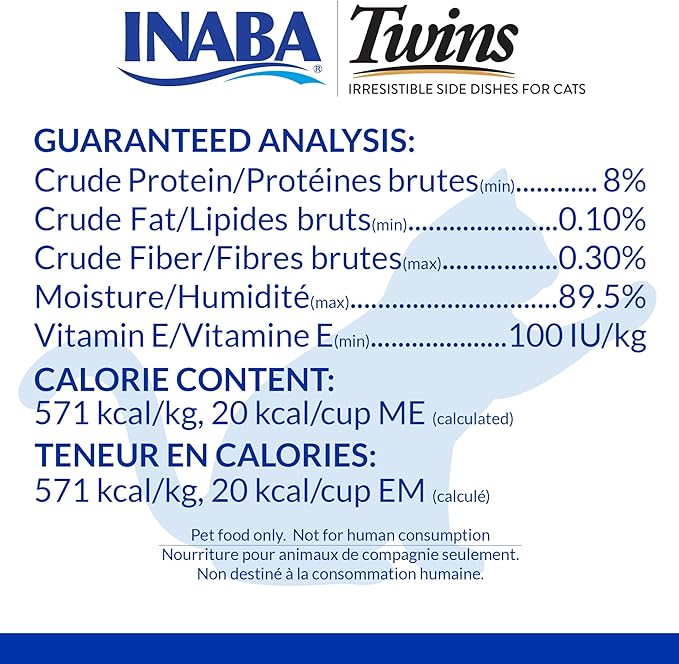 INABA Twins for Cats, Grain-Free Shredded Chicken & Broth Gelée Side Dish Cups, Tuna & Chicken Recipe, 1.23 Ounces per Serving, 19.68 Ounces Total (16 Count)