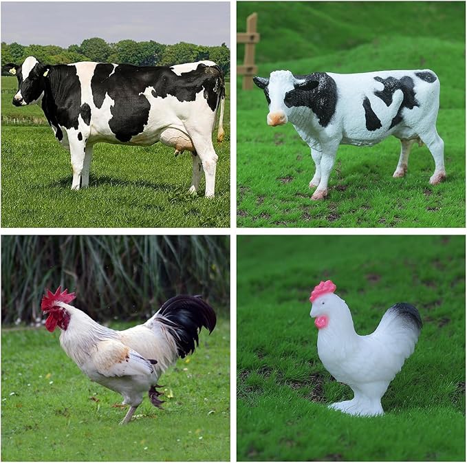 46Pcs Farm Toys, Tractor Toy w/Lights & Sound, Farm Animals Toys for 3 4 5 6 7 8+ Year Old Toddler Girls Boys Kid, Figures Farmer Vehicle Truck Fence Farm Playset Educational Learning Toys