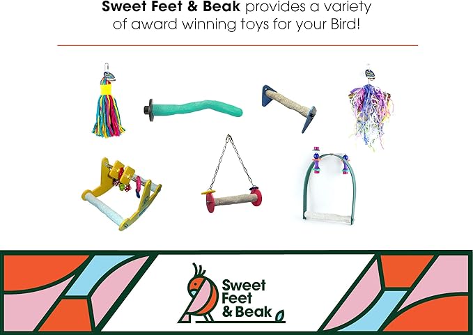 Comfort Grip Safety Perch for Bird Cages - Pedicure Perch for Birds to Keep Nails and Beaks in Top Condition - Safe Easy to Install Bird Cage Accessories - X-Small 4.5"