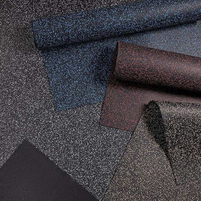 Playsafer Genaflex Rubber Gym Floor Mat, Heavy Duty Commercial Protective Gym Flooring Roll - 8mm Thick (4' X 6', 15% Tan)